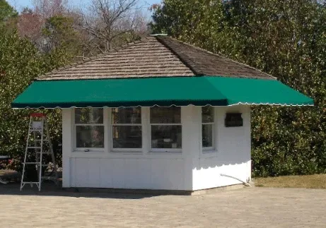 Commercial-grade awning frame and fabric detail — All Seasons Awnings, South Jersey