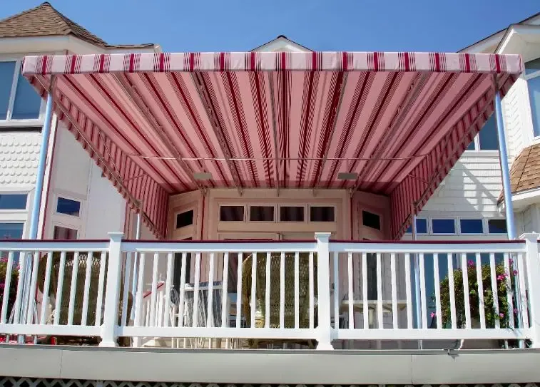 Solid aluminum patio cover frame detail — All Seasons Awnings, South Jersey