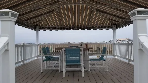 Retractable awning over a deck at a South Jersey home — All Seasons Awnings