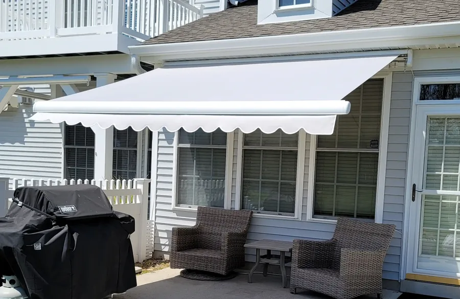 Custom retractable awning frame installation — All Seasons Awnings, South Jersey